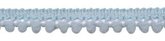 Mini pom pom band licht blauw 10 mm breed per meter