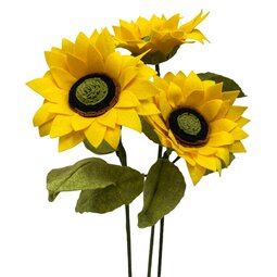 DIY Pakket Vilt, Zonnebloemen, Inhoud 3 bloemen DIY Pakket Vilt, Zonnebloemen, Inhoud 3 bloemen