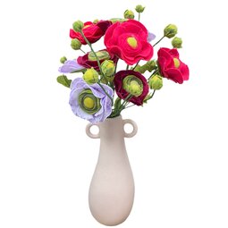 DIY Pakket, Ranonkels, Fuchsia, Cyclaam Roze, Lila/Wit, Bos van 9 bloemen DIY Pakket, Ranonkels, Fuchsia, Cyclaam Roze, Lila/Wit, Bos van 9 bloemen