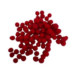 Merino wolvilt balletjes 0,5 cm, Rood, 100 st.