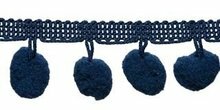 Bolletjes band donkerblauw  per meter Bolletjes band donkerblauw  per meter