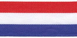 Rood wit blauw Nederlandse vlag lint 30 mm breed per meter Rood wit blauw Nederlandse vlag lint 30 mm breed per meter