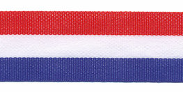 Rood wit blauw Nederlandse vlag lint 25 mm breed per meter