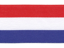 Rood wit blauw Nederlandse vlag lint 40 mm breed per meter